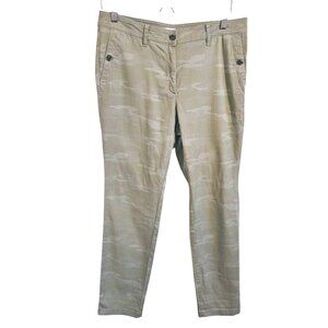 J. Jill New Size 14 Camo Print Extra Soft Chino Pants Casual Comfort Tapered Leg